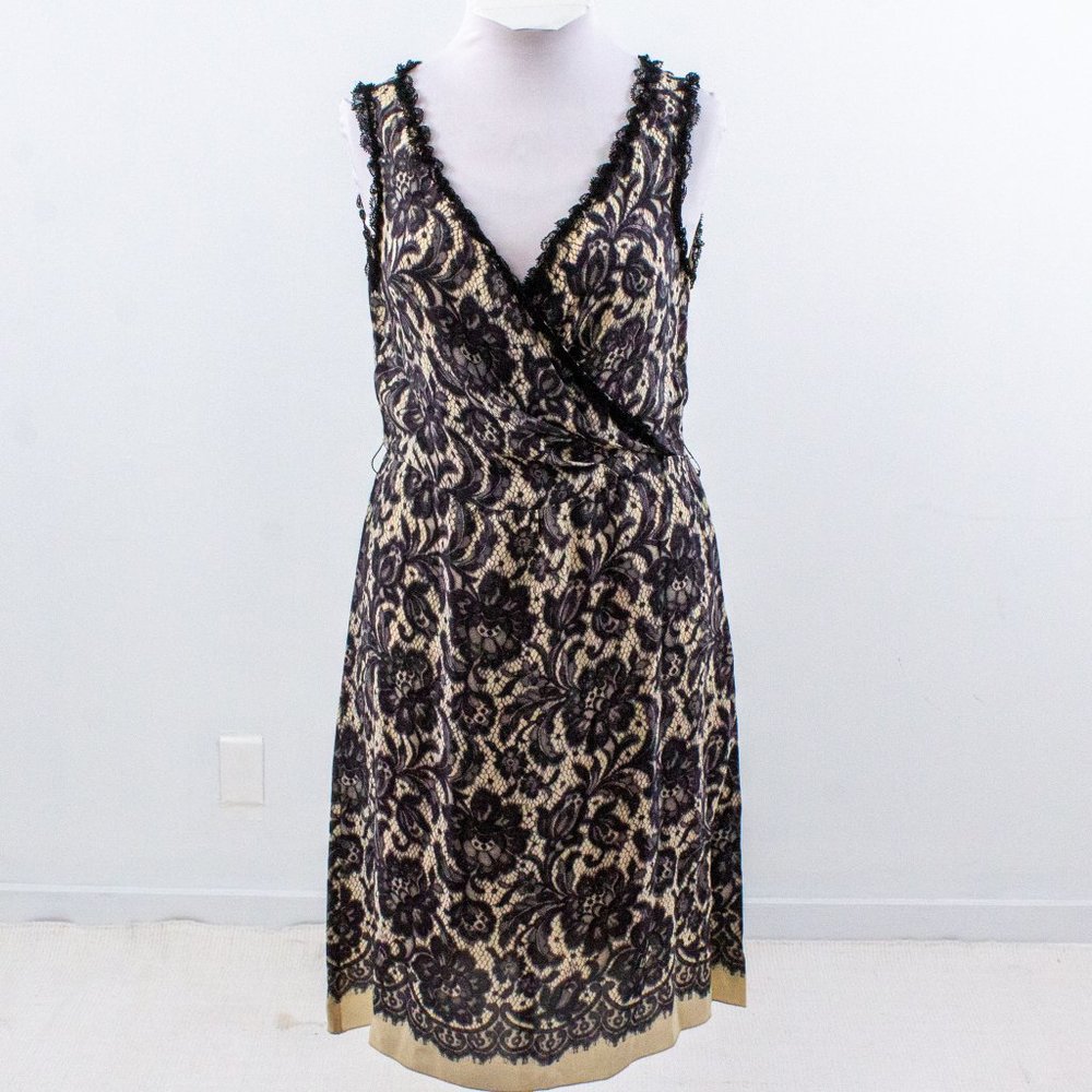 Moschino L Silk Reversible Lace Print Midi Dress - Picture 11 of 16